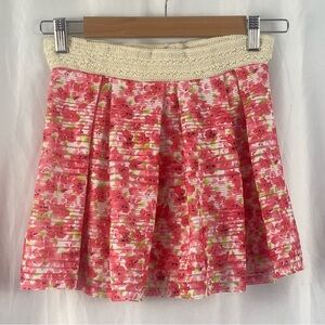 Emma & Elsa Little Girl Floral Pink Pleated Skirt Size 10/12